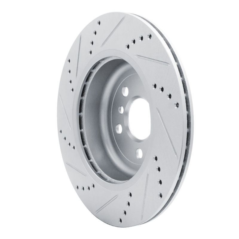 BMW 330I Brake Rotor (1) - Left Rear - R1 Concepts - Drilled & Slotted - Silver - `17-`25